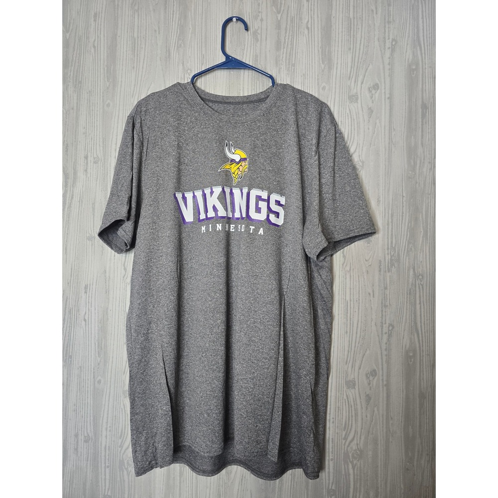 NFL Team Apparel Minnesota Vikings Shirt Mens XL Heather Gray Graphic Tee Sporty